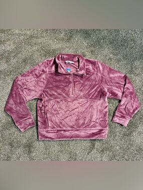 DSG Velour 1/2 Zip Pullover in Rose
